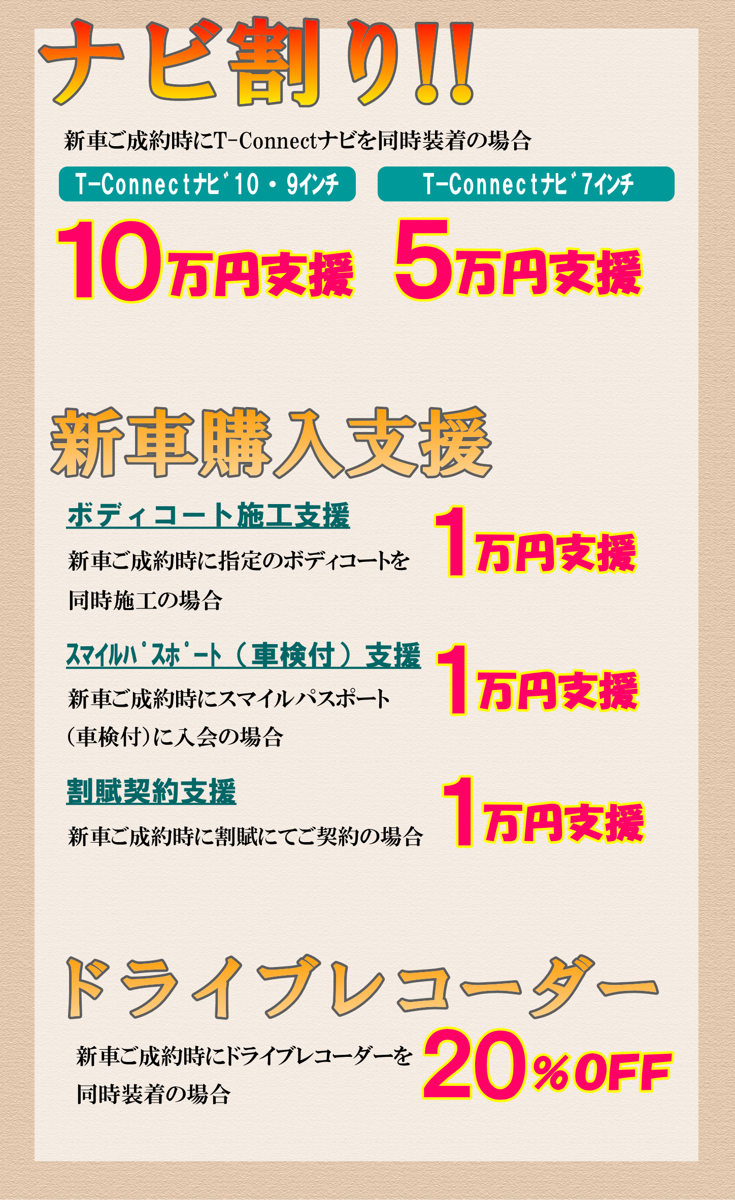 ,佐賀トヨペット,新車購入支援,ナビ割り,
