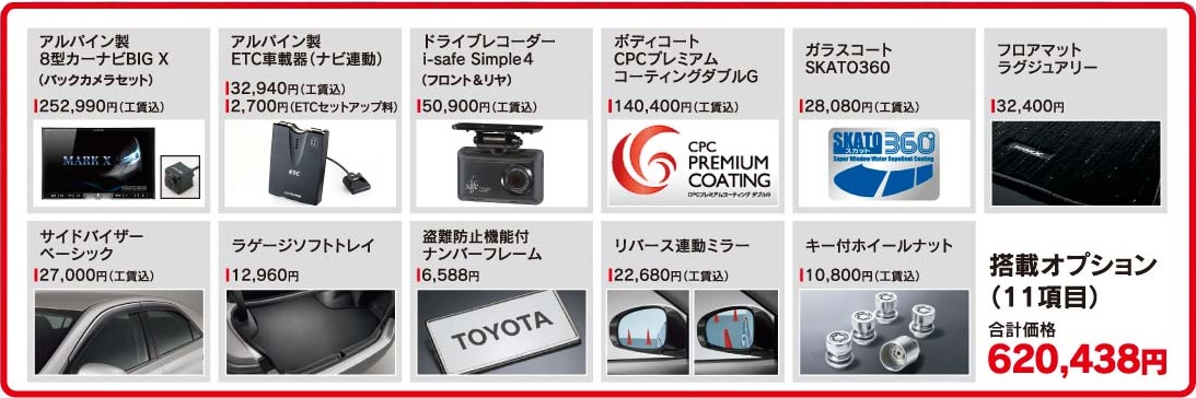 マークXオリジナルパッケージ,オプション
